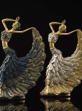 【包邮】现代孔雀舞家居女电视柜人物摆件树脂酒柜创意工艺品桌面