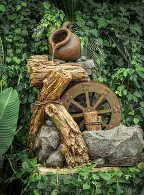 仿石假山流水生财喷泉落地户外景观阳台摆件花园循环装饰水池庭院