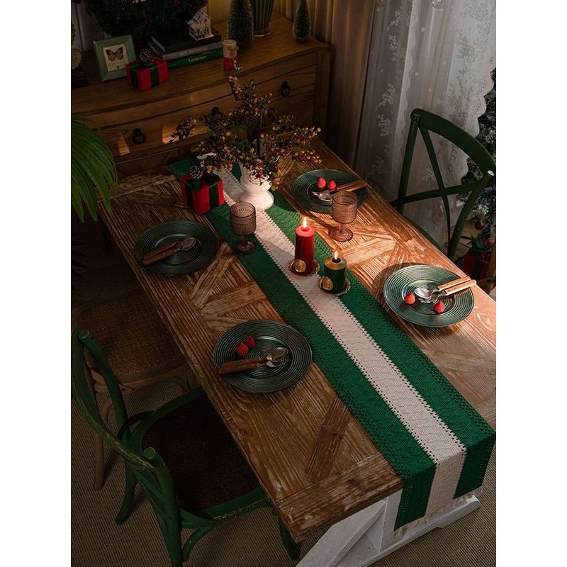 圣诞节棉麻编织桌旗美式法式长条桌布装饰餐垫餐桌斗柜桌垫布茶旗,淘宝优惠券,粉丝福利购,淘宝优惠卷