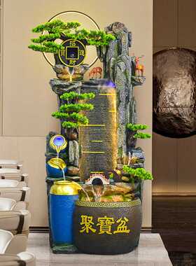 假山流水喷泉循环水招财风水落地装饰水幕墙办公室摆件客厅景观轮