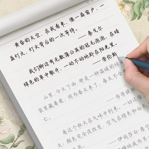 秋舫手写楷书字帖成人硬笔钢笔练字女生字体漂亮大气成年男生行楷手写体静心临摹落鲸体大学生高中生初中生专用初学者入门带临摹纸 - 图1
