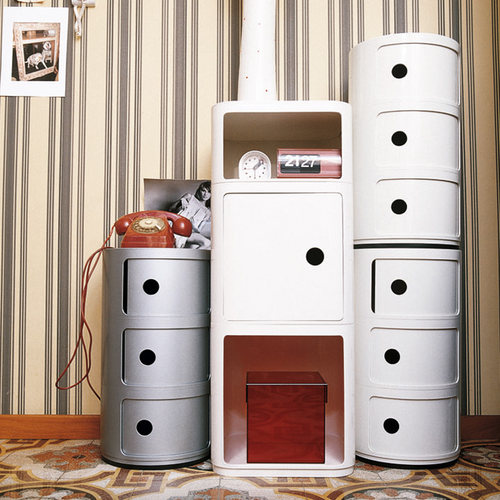 Kartell现代简约储物柜卧室斗柜床头柜子多色COMPONIBILI金属色 - 图3