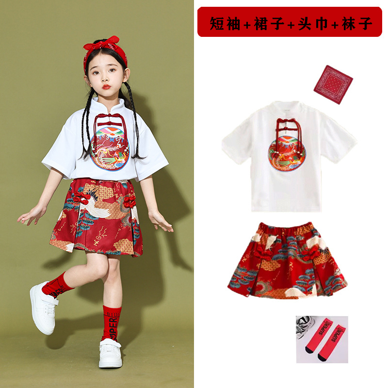 新中式六一儿童演出服国风男女童夏季汉服套装合唱班服幼儿园舞蹈-图2