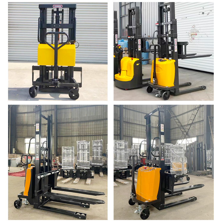 南工半电动堆高车1吨2吨叉车装卸车液压升降车电瓶铲车搬运堆垛车 - 图2
