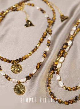 Simple Rituals25新款虎眼石珍珠简约项链轻奢复古小众颈链