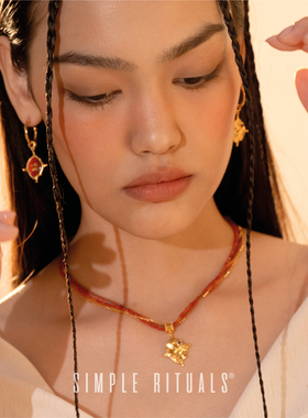 Simple Rituals马年限定多层流苏转运红绳红玛瑙项链女小马吊坠