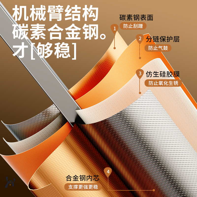 美国hooys新型隐藏式免夹床头支架万能通用懒人手机支架床上iPad平板电脑支撑架桌面悬臂躺着看电视追剧神器