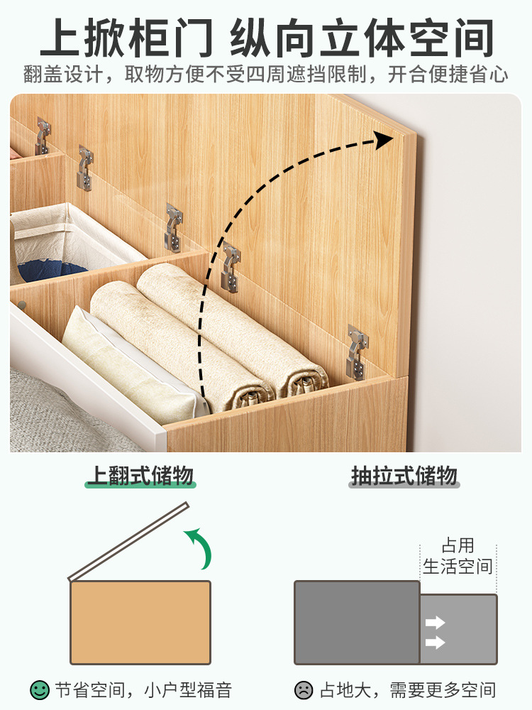 飘窗收纳柜家用卧室被褥被子储物柜大容量翻盖可坐式阳台矮柜地柜 - 图3