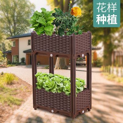 家庭阳台家用种植箱楼顶种菜小菜园种菜盆长方形蔬菜花盆种菜神器 虎窝淘