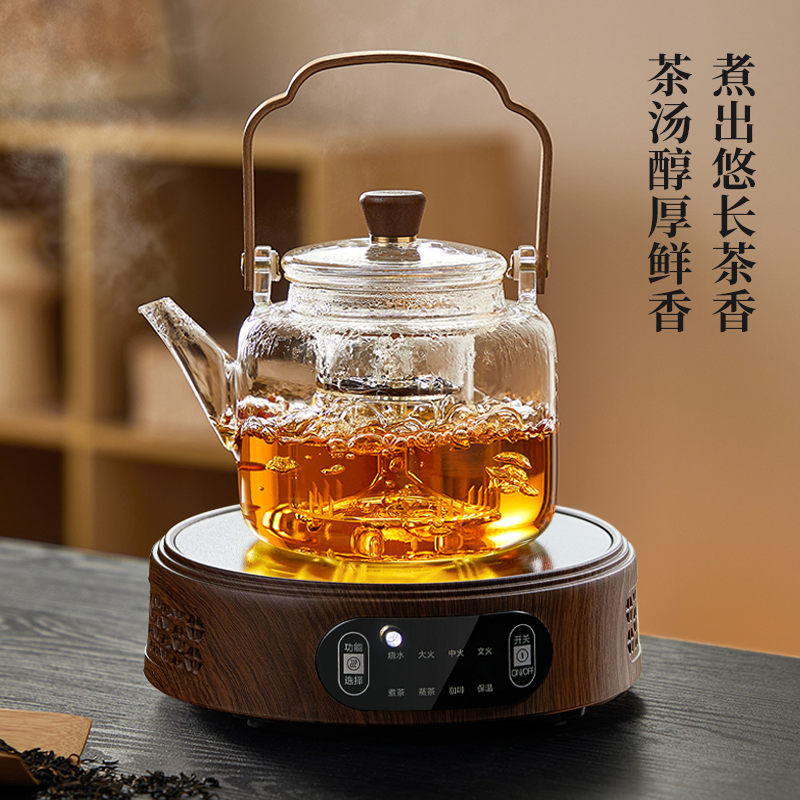 忆壶茶煮茶壶提梁玻璃烧水壶电陶炉套装新款耐高温泡茶壶蒸煮茶器 - 图3