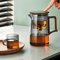 Floating Comfort Cups Bubble Teapot Key Filter Hu Peach Wood Full Glass Liner Tea Water Separation Cup Made Tea Upmarket Punch Tea