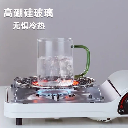 忆壶茶玻璃水杯茶杯子家用客厅一人一色杯带把手加厚耐高温玻璃杯 - 图2