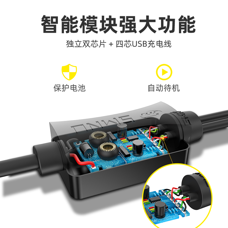 SMNU十玛摩托车双USB接口手机充电器快充版防水线自带保险防短路 - 图1