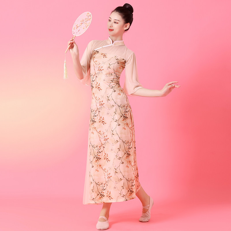 古典舞旗袍显瘦国风舞蹈服连衣裙 靓卫士民族服装/舞台装