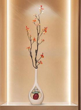 入户玄关陶瓷花瓶摆件时来运转细长高瘦客厅电视柜仿真花艺装饰品