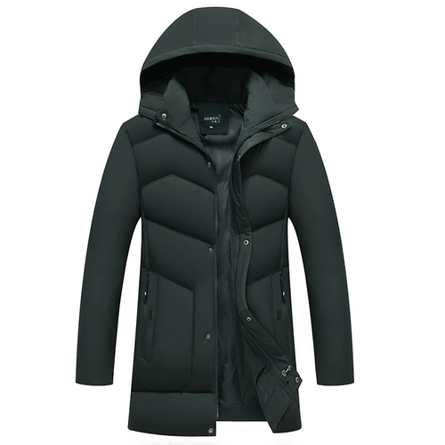 Длинная демисезонная куртка для мальчиков, пуховик с пухом, для среднего возраста, средней длины, увеличенная толщина, 40-50 лет