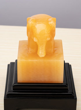 手工艺雕刻天然玉石玄关大象摆件