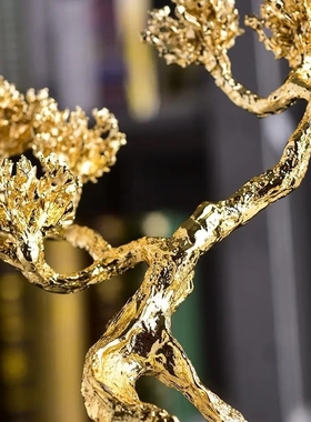 迎客松乔迁玄关摆件新中式