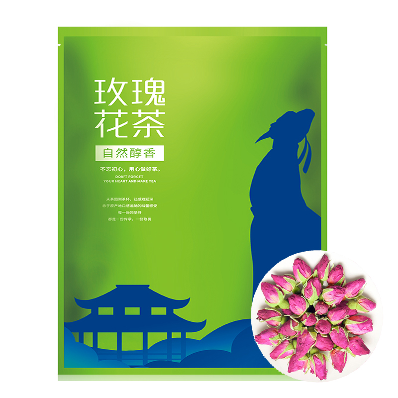 平阴纯干玫瑰花茶花草茶叶散袋装女人茶金边玫瑰泡水茶250g - 图3