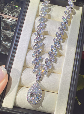 高定重工莫桑钻满钻首饰套装