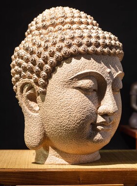 高级环保树脂新中式慈悲佛头摆件