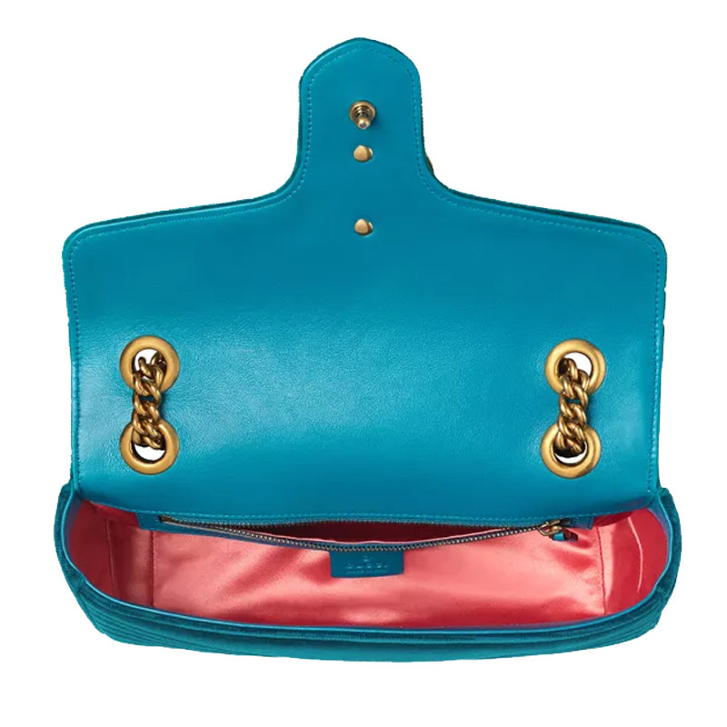 gucci marmont系列深蓝绿色单肩包 美欧汇奢海外女士包袋