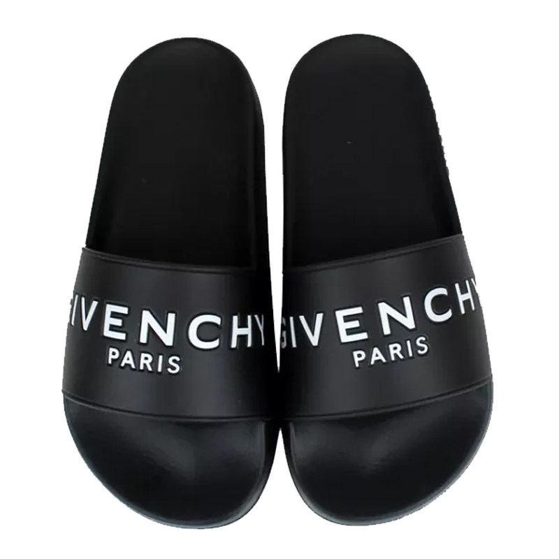 givenchy男女同款黑色logo印花拖鞋 美欧汇奢海外一字拖