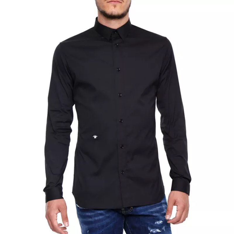 dior /迪奥男装黑色棉质蜜蜂衬衫 美欧汇奢海外衬衫