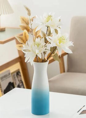 渐变蓝白郁金香花瓶陶瓷家居摆件