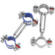 Double-headed tube clamping support