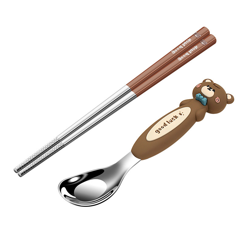 316不锈钢卡通儿童勺子食品级家用元宝勺宝宝专用吃饭小勺筷餐具,淘宝优惠券,粉丝福利购,淘宝优惠卷