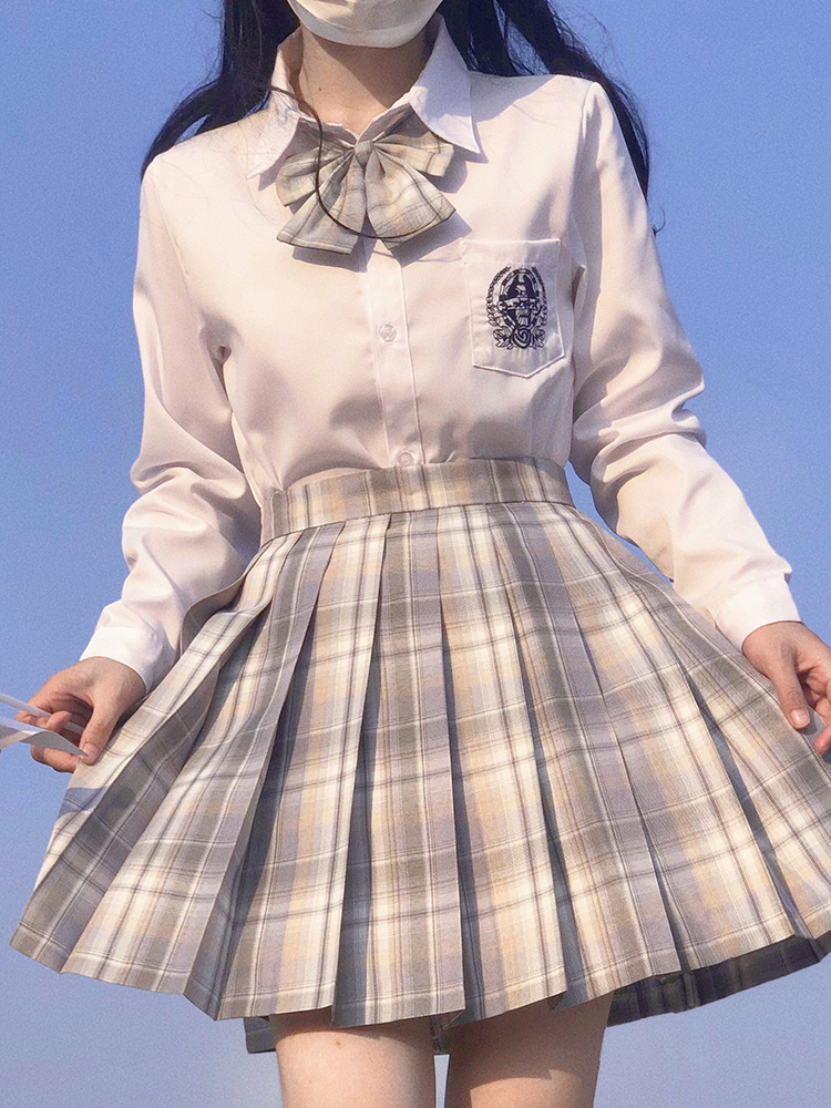 jk制服格裙春夏日系学院风校供感全套百褶半身裙子套装女