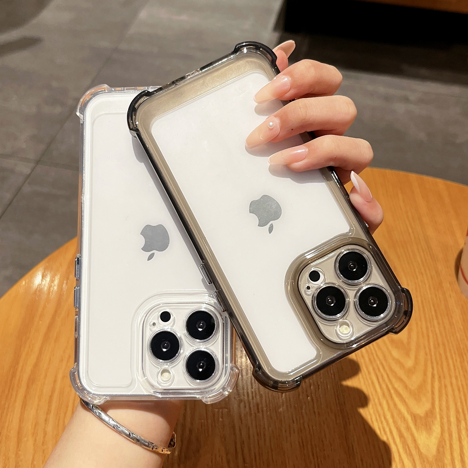 不发黄四角气囊适用苹果14promax手机壳亚克力iPhone14plus全包防摔14pro透明简约13promax高级感12pro保护壳 - 图2