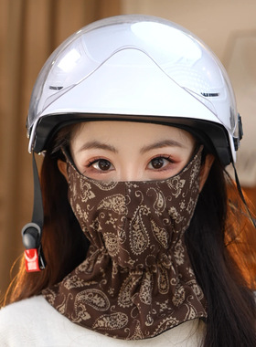 印花口罩女潮款秋冬季防风加厚保暖护眼角时尚百搭户外骑行面罩