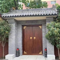 Antique solid wood gate courtyard old double open entrance door rural walled wooden door Chinese style villa open to elm wood door