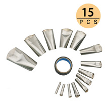 Straight for beauty stitch batch nozzle 15PCS sleeve glass glue gun stainless steel glue mouth suit Duck Type Glue Gun Glue Mouth