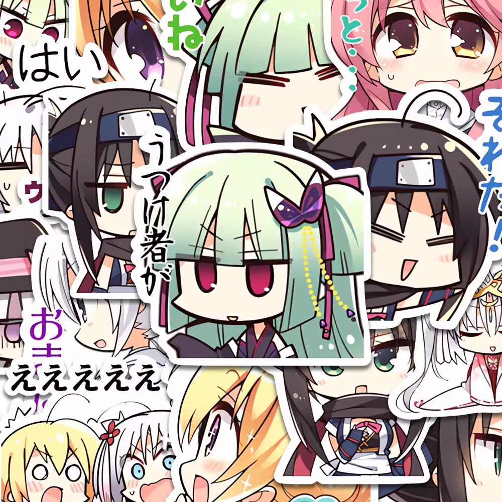 96张千恋万花动漫Q版贴纸二次元可爱卡通桌面手机水杯笔记本防水 - 图1