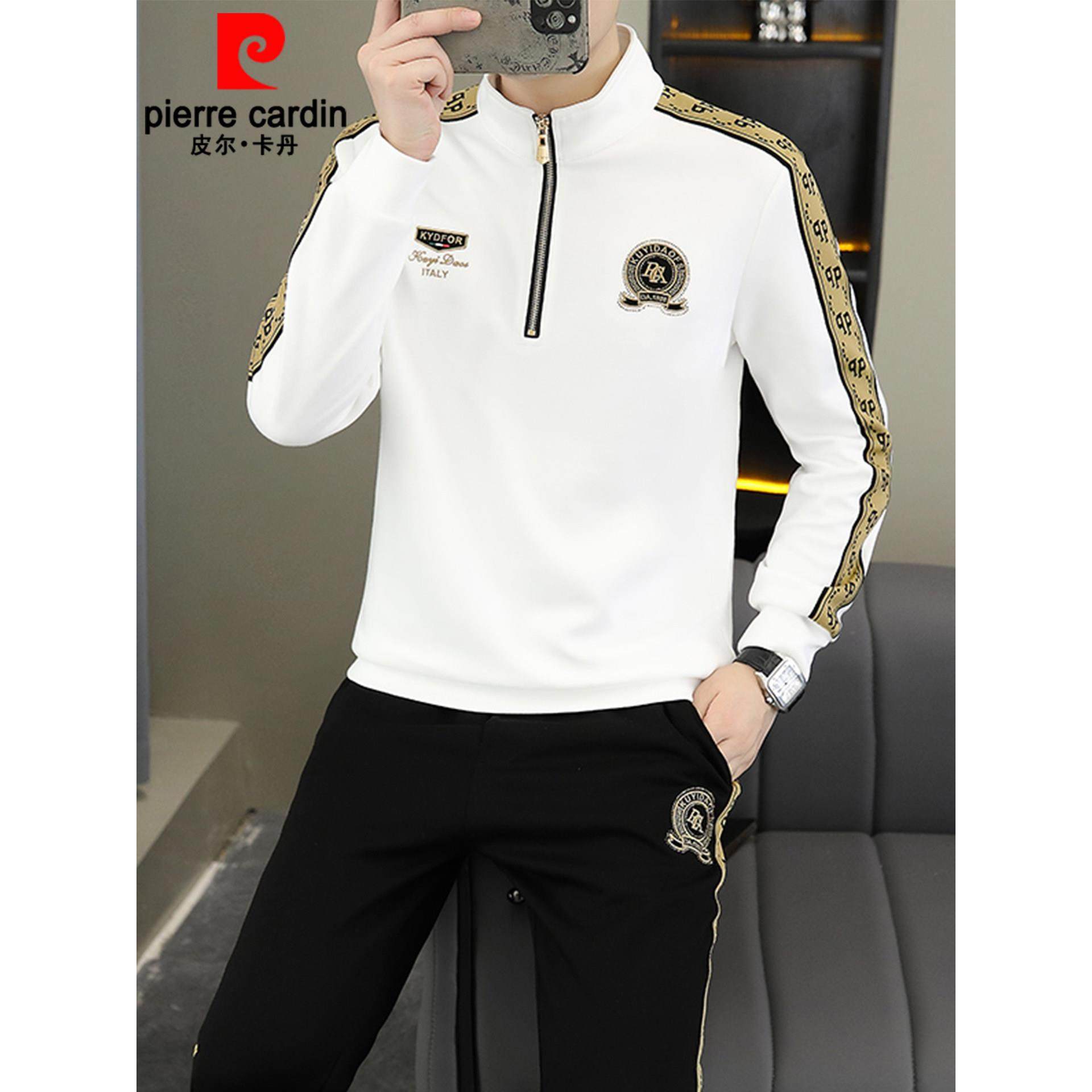 皮尔卡丹欧货休闲运动套装男卫衣秋冬季加绒加厚男装一套搭配帅气,淘宝优惠券,粉丝福利购,淘宝优惠卷