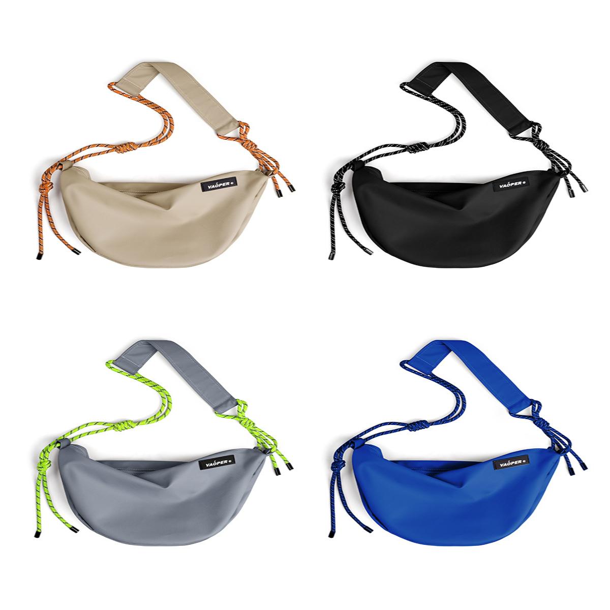 VAOPER喂牌潮牌斜挎包男休闲单肩包运动饺子包女大容量挎包通勤包 - 图0