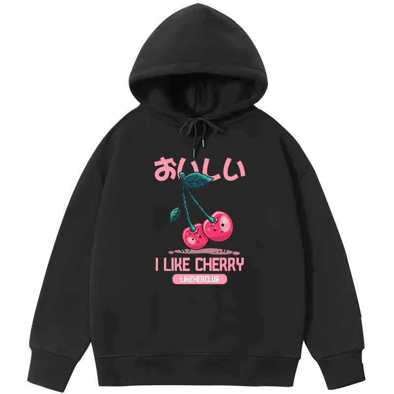 慵懒樱桃冬季新款加绒宽松元气卫衣 funkyape卫衣/绒衫