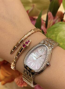 新款蛇年红宝石手镯女镀18