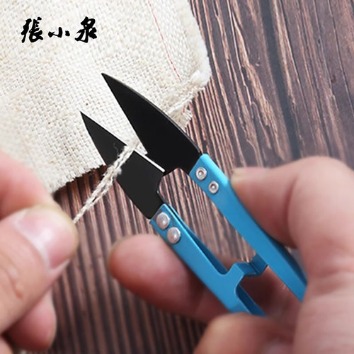 张小泉剪线头小剪刀U型弹簧小纱沙剪刀毛衣针线缝纫衣服装厂专用 - 图3