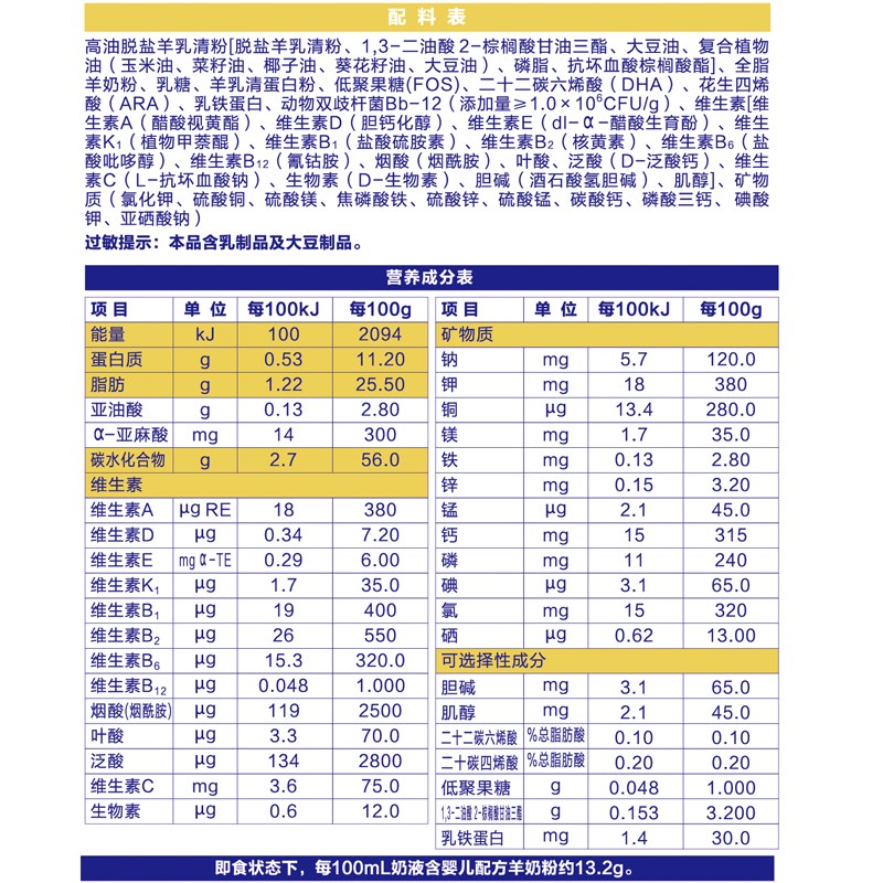 【新国标】玺羊羊婴幼儿羊奶粉1段800g新生儿奶粉含乳铁蛋白OPO-图1