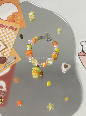 满五送一 原创黄色布丁狗三丽鸥闺蜜礼物串珠手链ccd挂件手机链