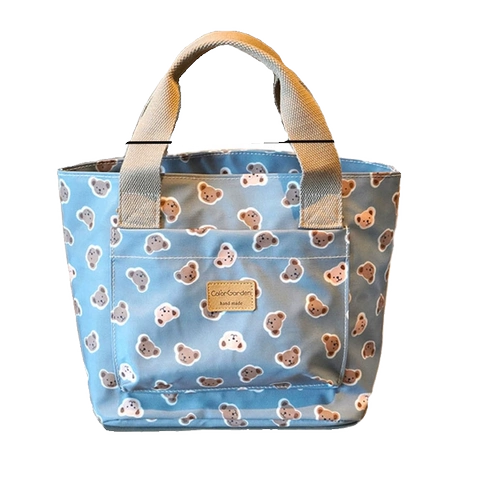 Мультяшная вместительная и большая портативная льняная сумка для матери и ребенка, барсетка, сумка для ланча для школьников, Южная Корея, сумка для еды