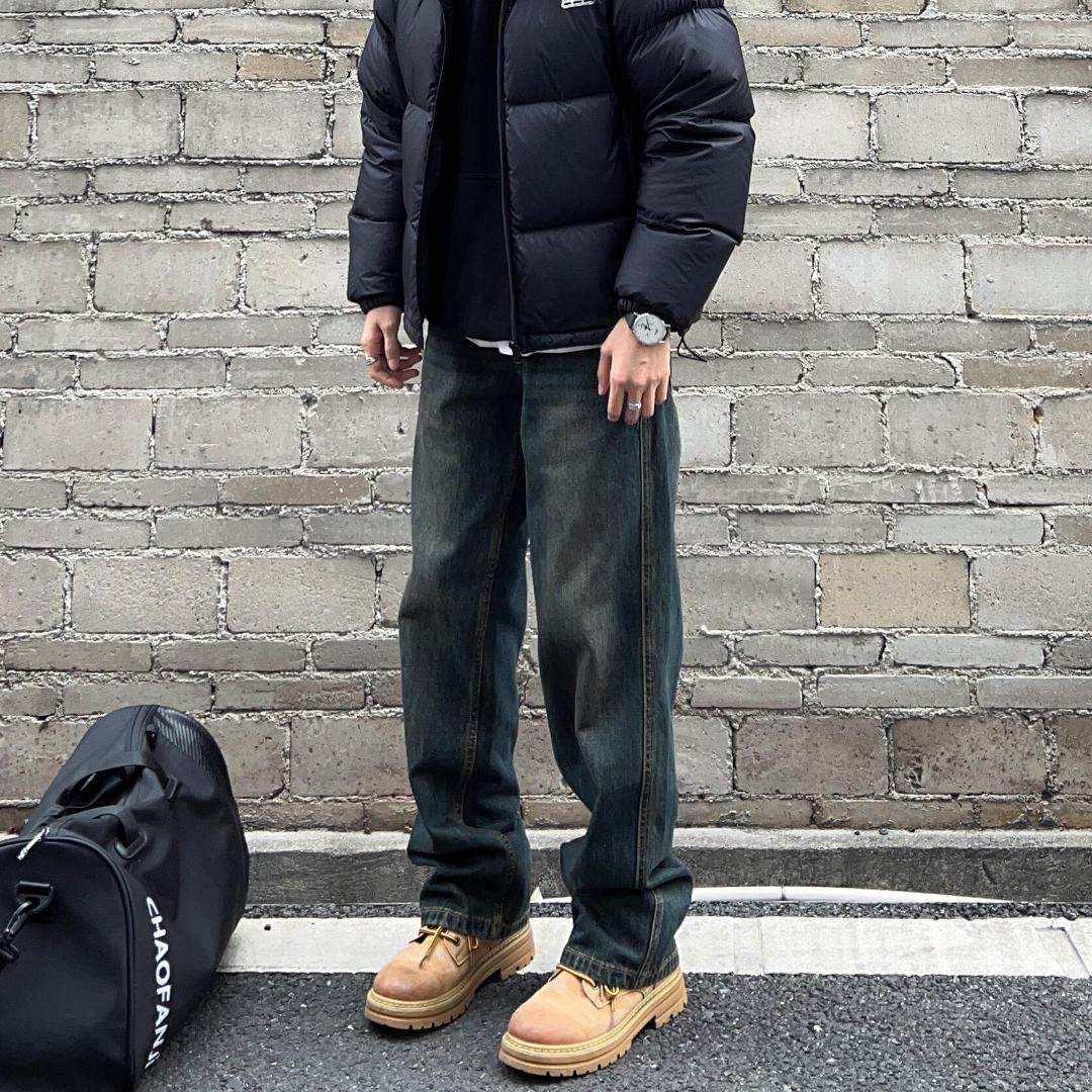 Start秋冬季复古蓝水洗做旧直筒牛仔裤男高街vibe宽松休闲阔腿裤,淘宝优惠券,粉丝福利购,淘宝优惠卷