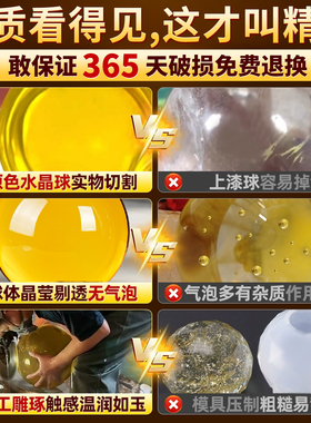 【已祝福发出】招财黄水晶球摆件