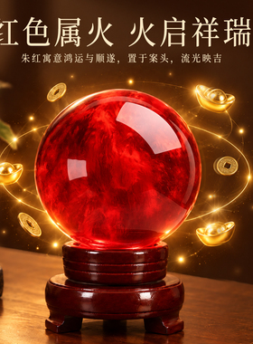 【已祝福发出】天然原矿红水晶球