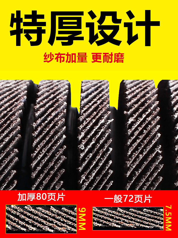 磨光片削铁王百叶片抛光片125汽车油漆打磨黑金刚加厚角膜砂轮片 - 图2