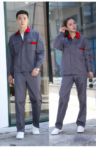 工作服套装男春秋长袖耐磨上衣裤子工厂车间工地汽修劳保工装定制 - 图1